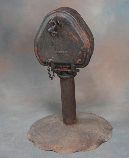 Appraisal: Vintage cast iron Railroad Bell on metal stand bell measures