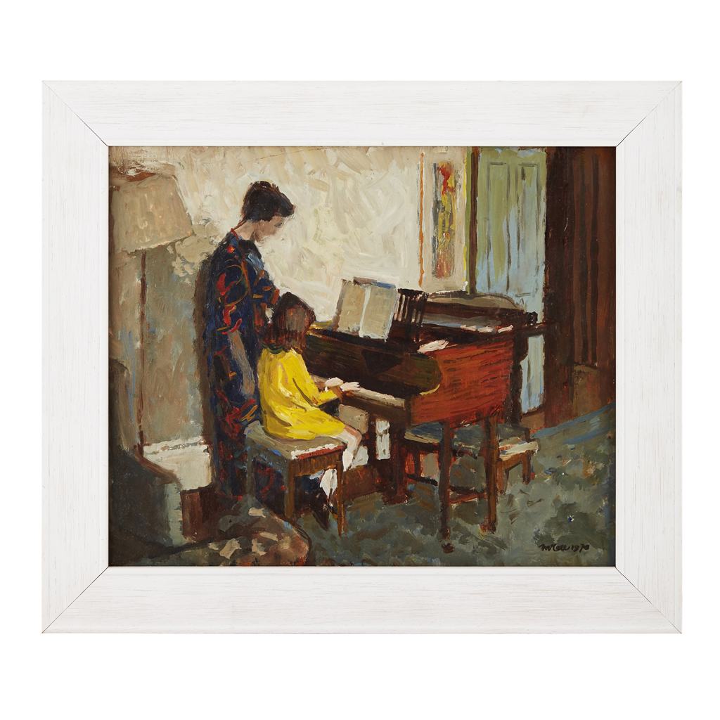 Appraisal: CHARLES MCCALL BRITISH - THE MUSIC LESSON Signed and dated