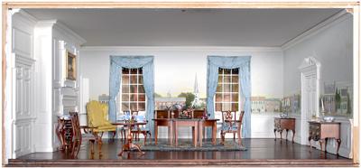 Appraisal: Delaware miniature room box dining room from the Kinsey Johns