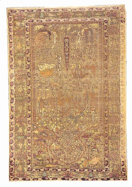 Appraisal: A Turkish silk and metal thread rug West Anatolia th