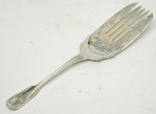 Appraisal: A CONTINENTAL SILVER FISH SLICE Hallmarked