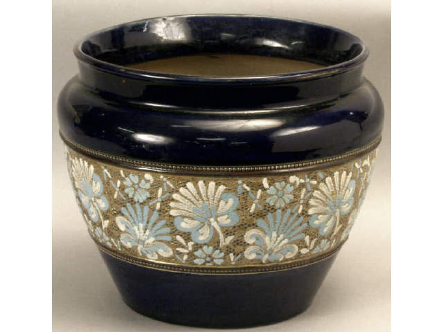 Appraisal: Terrific Royal Doulton Lambeth jardiniere circa - in cobalt blue