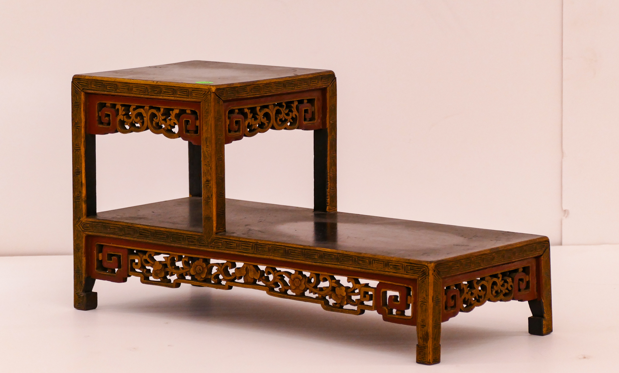 Appraisal: Old Chinese Gilt Lacquered Stepped Display Stand- x x ''