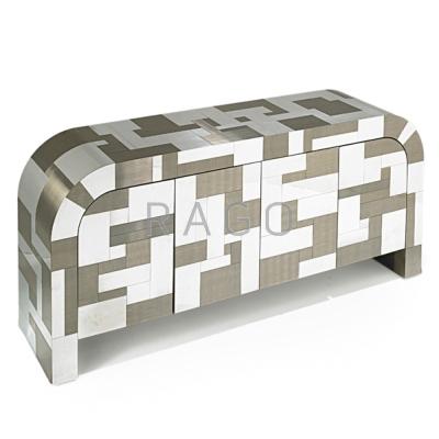 Appraisal: PAUL EVANS DIRECTIONAL Cityscape credenza USA s Patinated and chromed