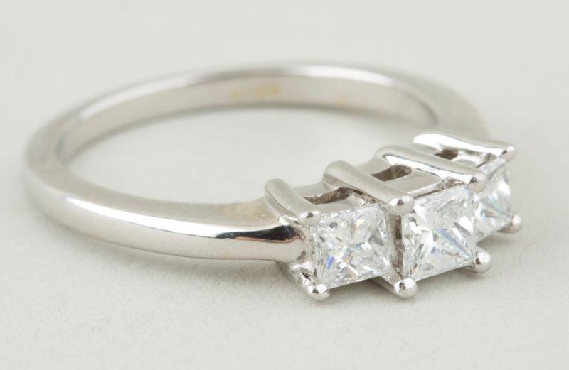 Appraisal: Platinum KT Three Diamond Ring diamonds are prong set and