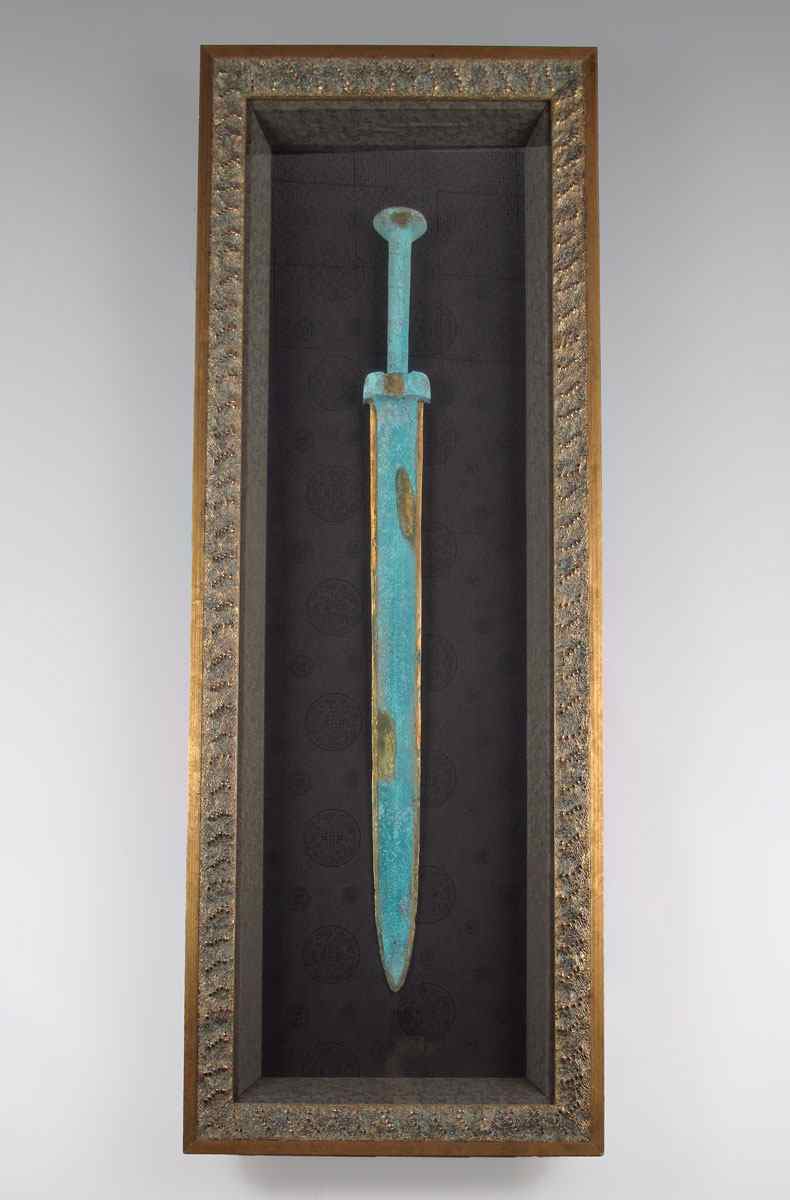 Appraisal: FRAMED CHINESE SWORD In the Archaic style th century production