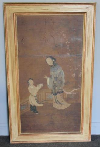 Appraisal: Antique Chinese Painting on Paper Laid down on board Good