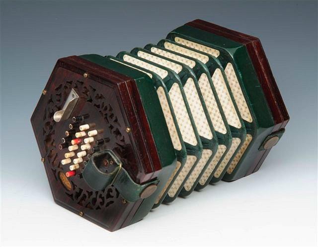 Appraisal: A VICTORIAN CONCERTINA by Lachenal Co London in hexagonal outer