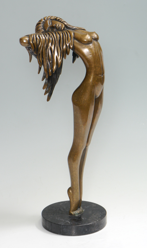 Appraisal: BENNETT Tom American th C Young Nude Dancer Patinated Bronze