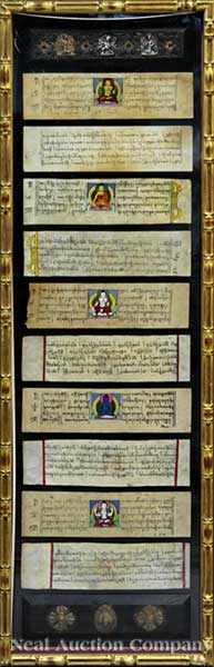 Appraisal: A Nepalese Dharani Buddhist Prayer Manuscript ten leaves and two