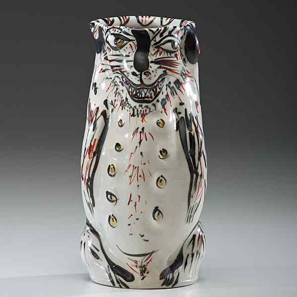 Appraisal: Akio Takamori Japan USA Dog Vaseca Porcelain ht dia in