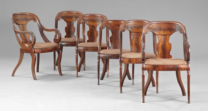 Appraisal: Good Suite of Eight American Late Classical Figured Mahogany Dining