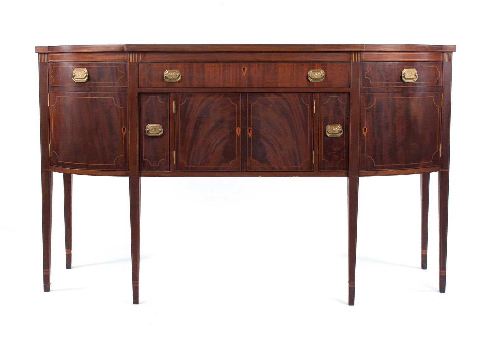 Appraisal: Federal style inlaid mahogany sideboard in the New York manner