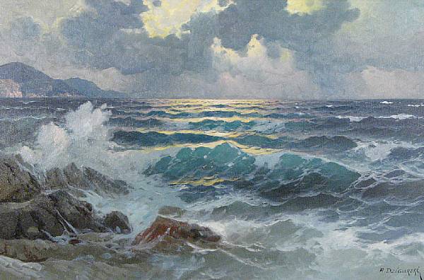 Appraisal: Alexander Dzigurski Yugoslavian American - Surf Breaking on the Shore