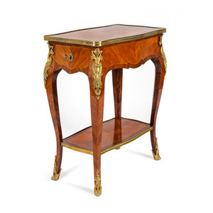 Appraisal: A Louis XV Style Gilt-Bronze-Mounted Kingwood and Tulipwood Table en