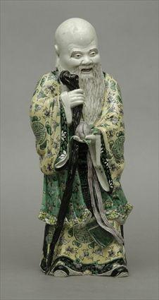 Appraisal: Chinese Famille Verte Porcelain Figure of a Scholar in x