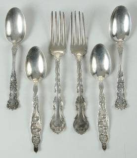 Appraisal: Pieces Sterling Flatware American th century including Gorham Strasbourg two