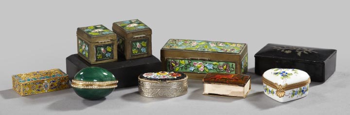 Appraisal: Interesting and Highly Diversified Collection of Nine Small Boxes comprised