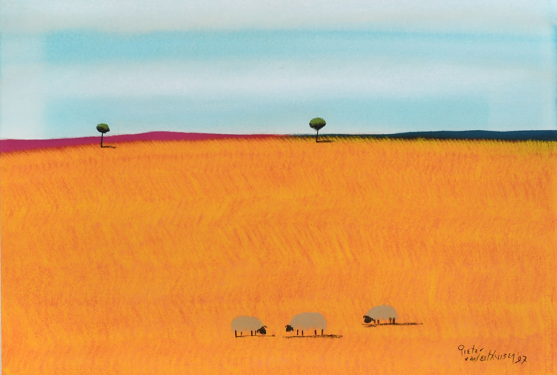 Appraisal: VAN DER WESTHUIZEN Peter S African - Sheep in a