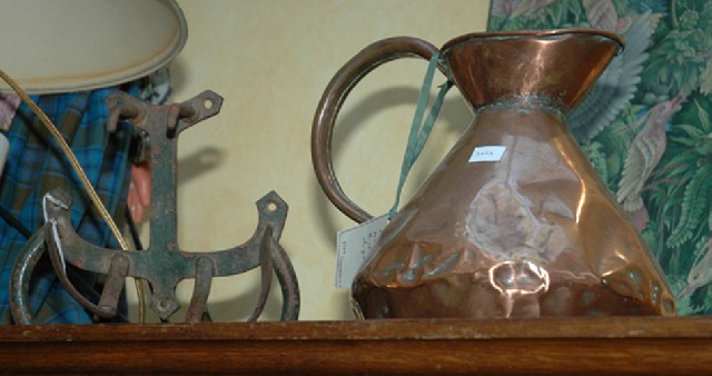 Appraisal: A TH CENTURY COPPER MEASURE TOGETHER WITH A SADDLE HANGER