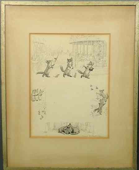 Appraisal: Shepard Ernest Howard British - pen and ink drawing of