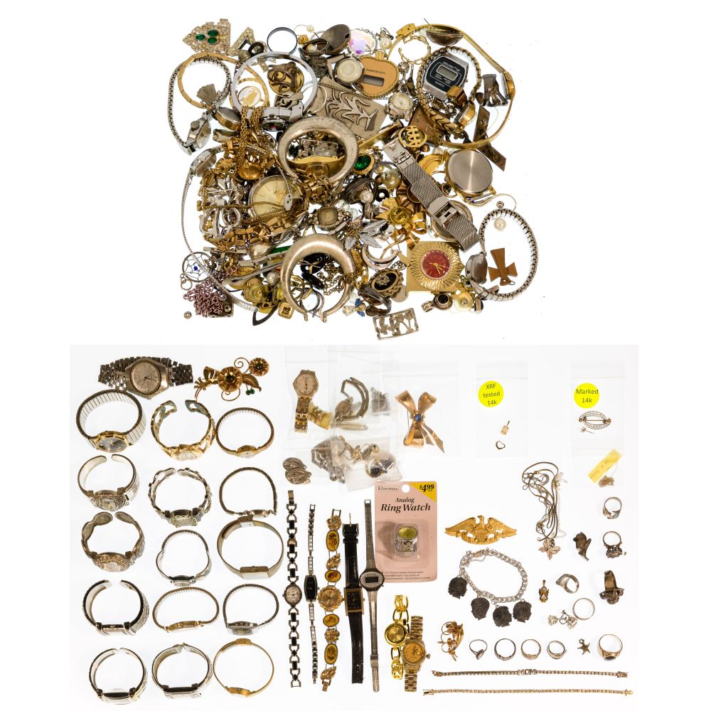 Appraisal: K GOLD STERLING SILVER AND COSTUME JEWELRY ASSORTMENTIncluding in k