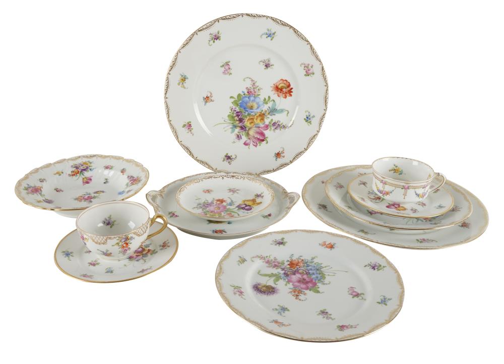 Appraisal: ASSEMBLED SET OF DRESDEN PORCELAIN DINNERWAREcomprising dinner plates inches diameter