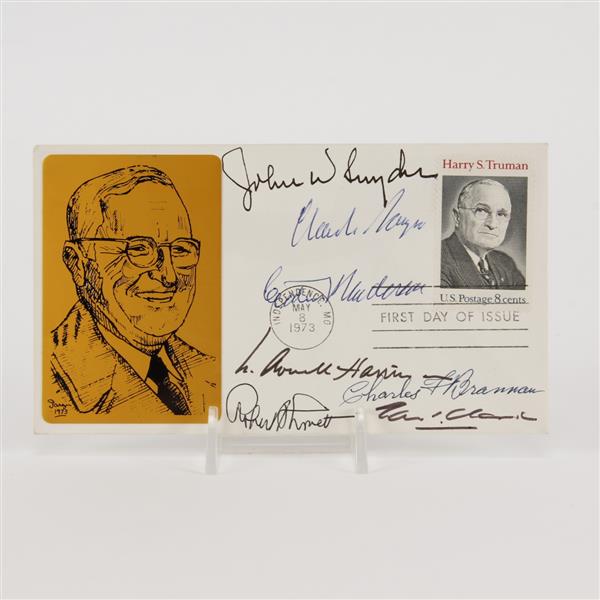 Appraisal: Harry S Truman cabinet signed card signatures Harry S Truman