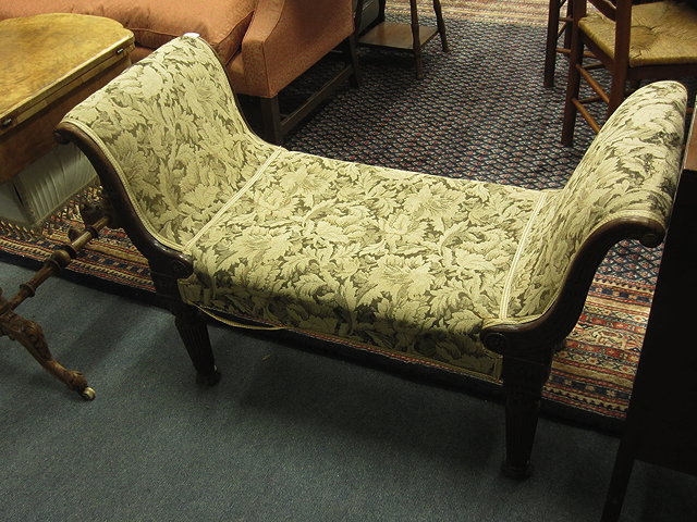 Appraisal: AN EARLY TH CENTURY OAK FRAMED WINDOW SEAT with tapestry