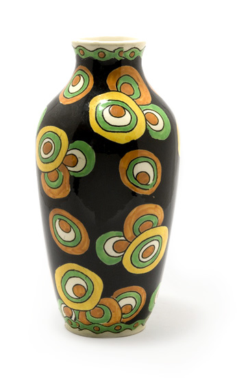 Appraisal: Boch Freres Art Deco Painted Ceramic Vase Estimate -