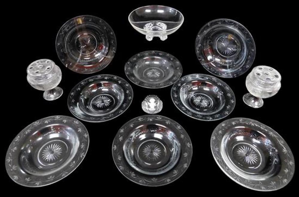 Appraisal: GLASS Steuben Baccarat etc glassware twelve pieces including Steuben bowl