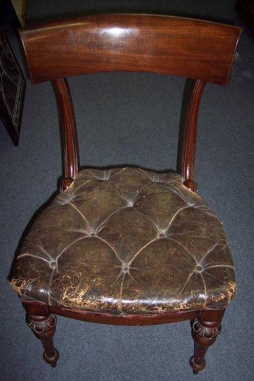 Appraisal: Six early Victorian mahogany dining chairs with concave cresting rails