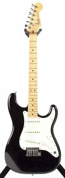 Appraisal: Fender StratocasterFinish Black Serial Number E light play wear wammy