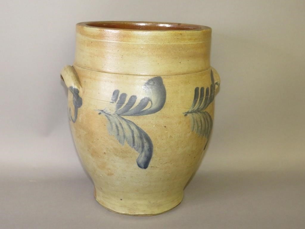 Appraisal: GALLON COBALT DECORATED STONEWARE CROCKca salt glazed slightly bulbous stoneware