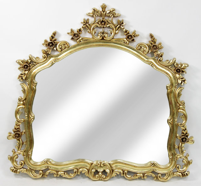 Appraisal: A large gilt rococco style overmantel mirror cm wide