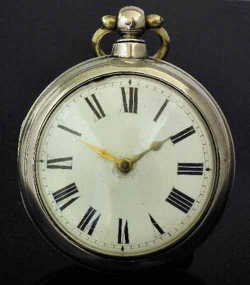 Appraisal: A Victorian gentleman's silver pair cased verge pocket watch by