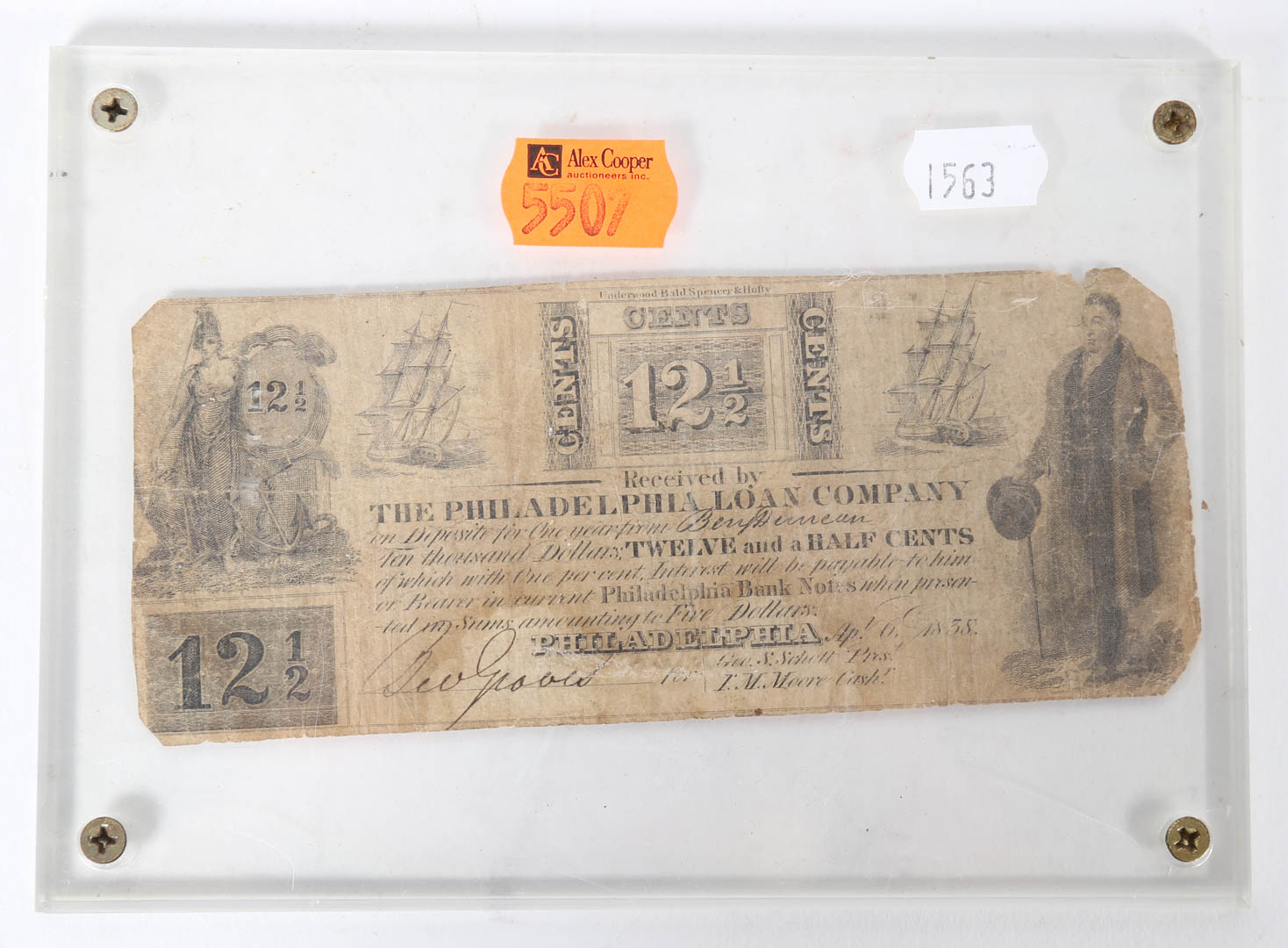 Appraisal: Philadelphia Loan Co cents note Undernumber