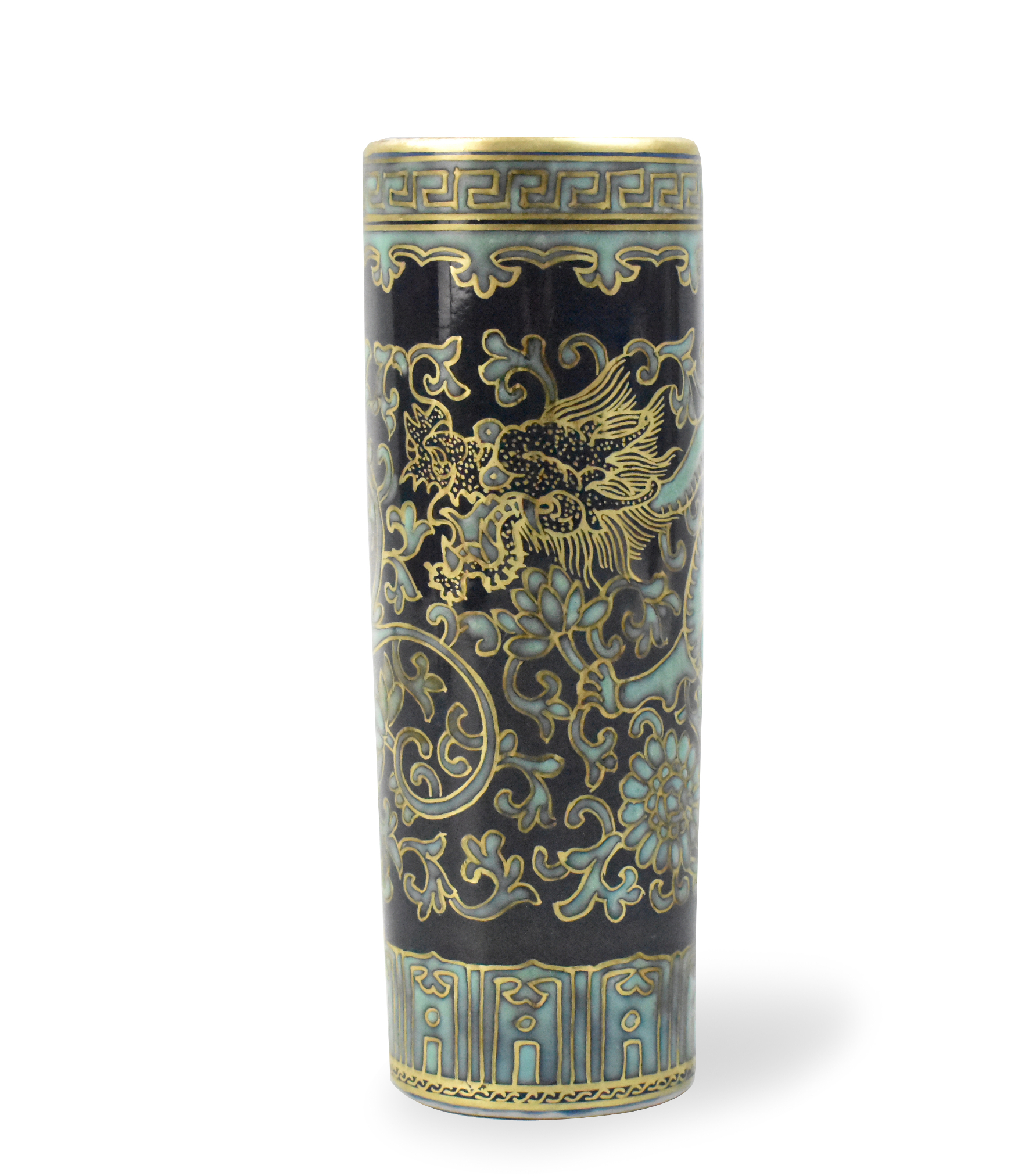 Appraisal: A Chinese gilt blue dragon incense holder dated to th