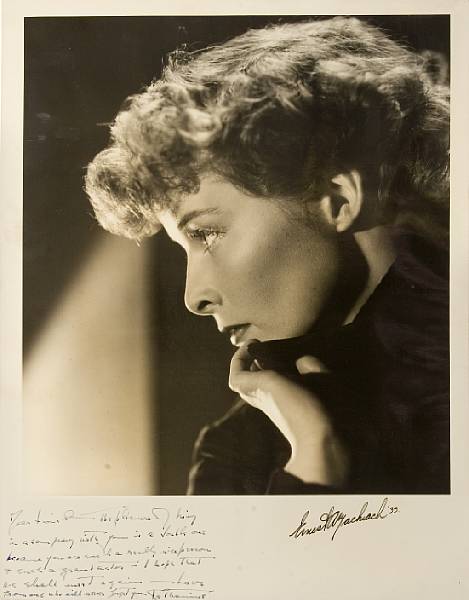 Appraisal: A Katharine Hepburn signed black and white photograph by Ernest