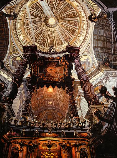 Appraisal: Von Hammill th century St Peter's Basilica signed 'VON HAMMILL'