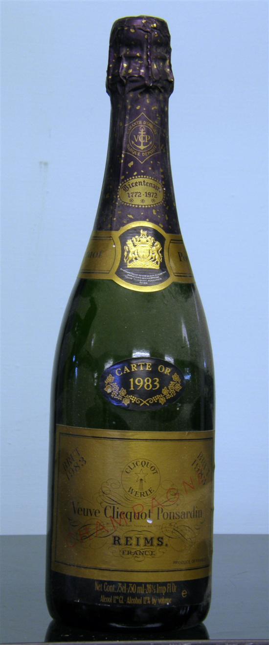 Appraisal: Champagne Veuve Clicquot Ponsardin Carte Or Reims bottle PROVENANCE Part