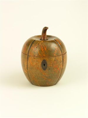 Appraisal: A George III fruitwood tea caddy in the form of