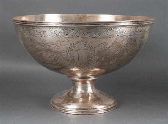 Appraisal: American engraved sterling silver pedestal bowl Schofield Baltimore th century