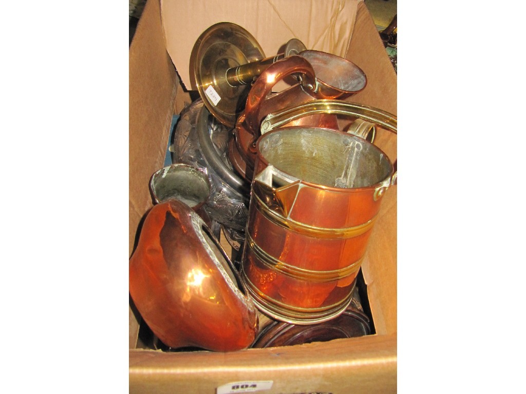 Appraisal: Lot comprising assorted copper EP pewter measures etc