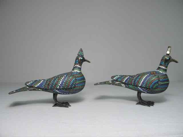 Appraisal: Pair enamelled silver vessels Chinese most likely for the Persian