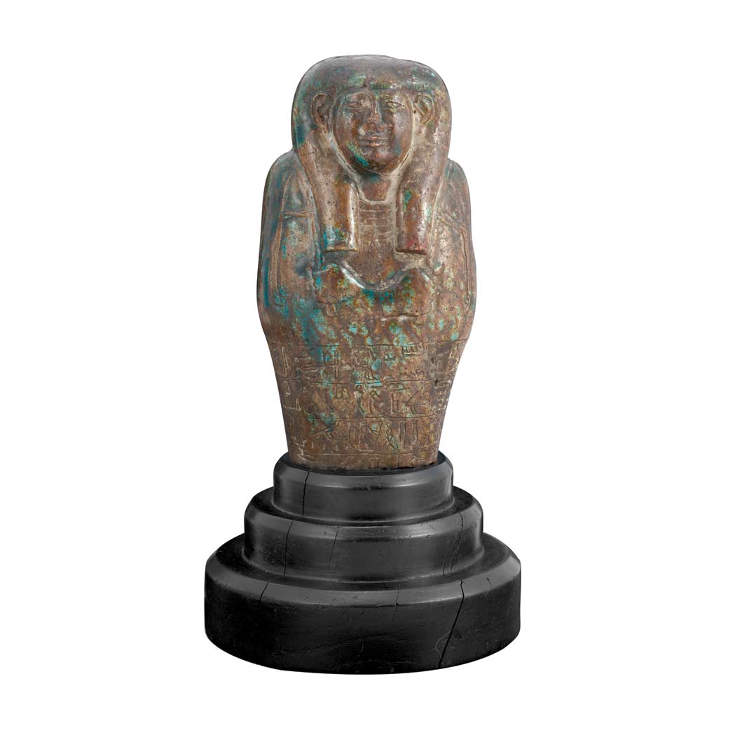 Appraisal: Rare Egyptian Green Glazed Steatite Ushabti Kushite th Dynasty period