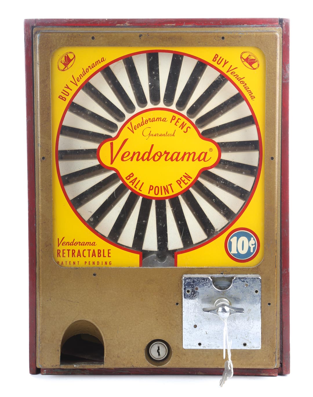 Appraisal: Vendorama -cent ballpoint pen vending machine s painted wood enameled