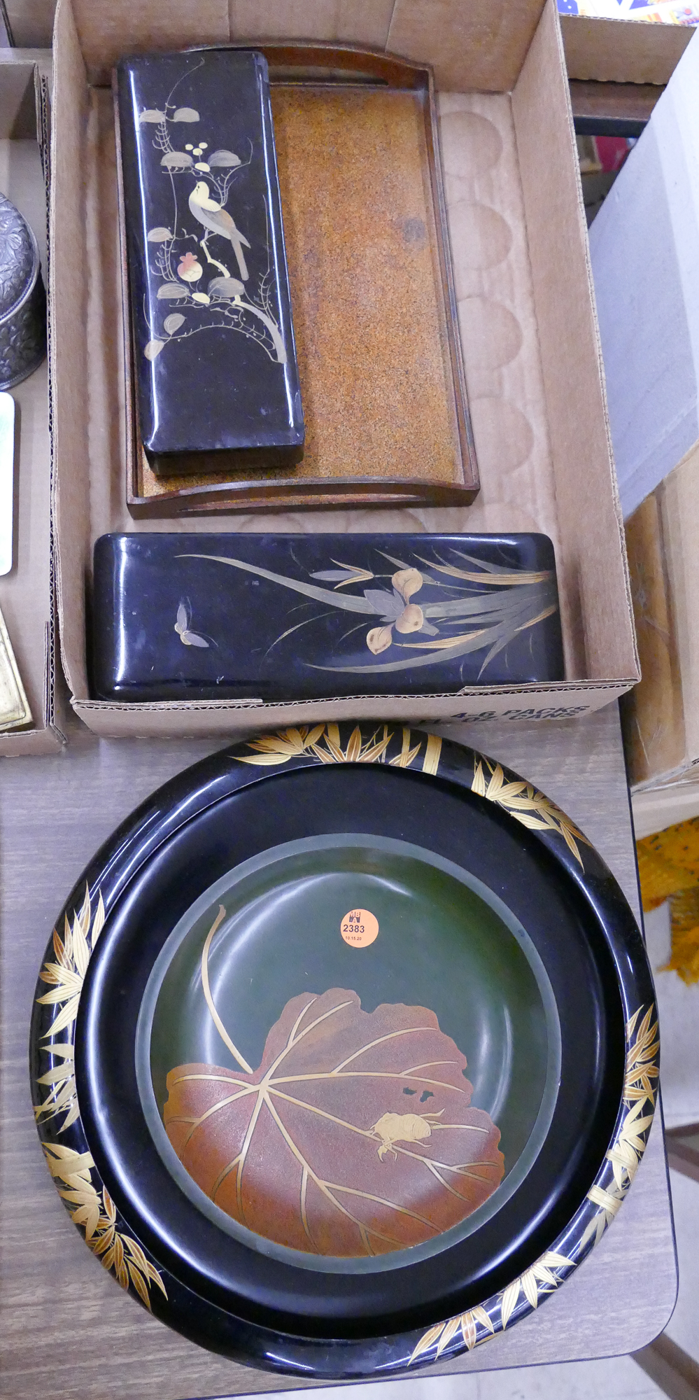 Appraisal: pc Old Japanese Lacquered Bowls and Boxes