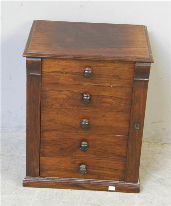 Appraisal: th century collectors rosewood chest of four drawers h w