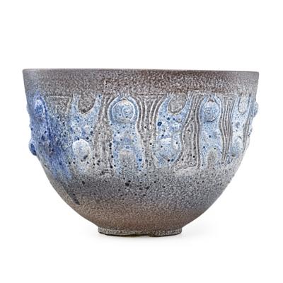 Appraisal: EDWIN SCHEIER - MARY SCHEIER - Massive bowl blue and